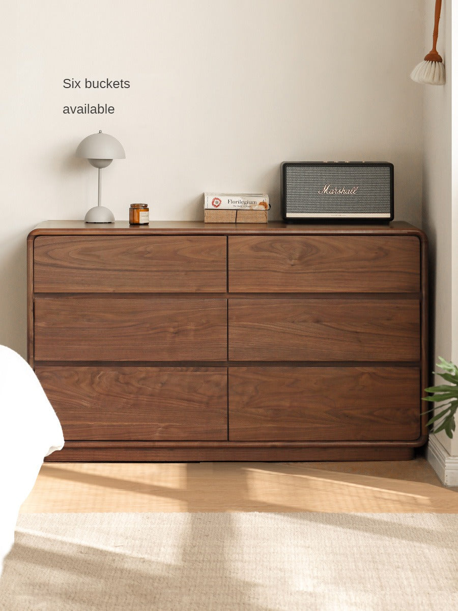 Black Walnut, Poplar Solid Wood Storage Cabinet Chest of Drawers