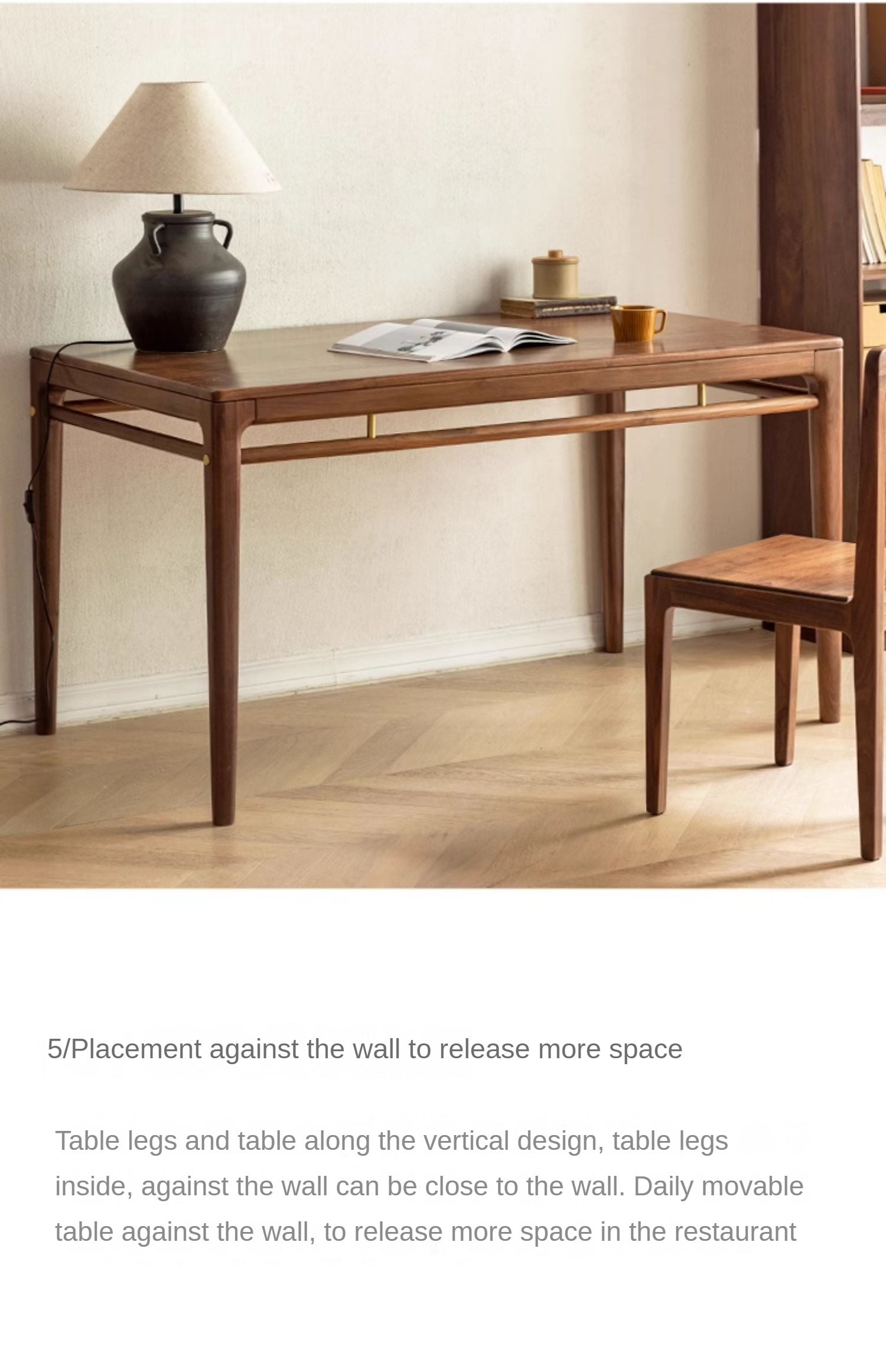 Black Walnut Solid Wood Rectangular Dining Table