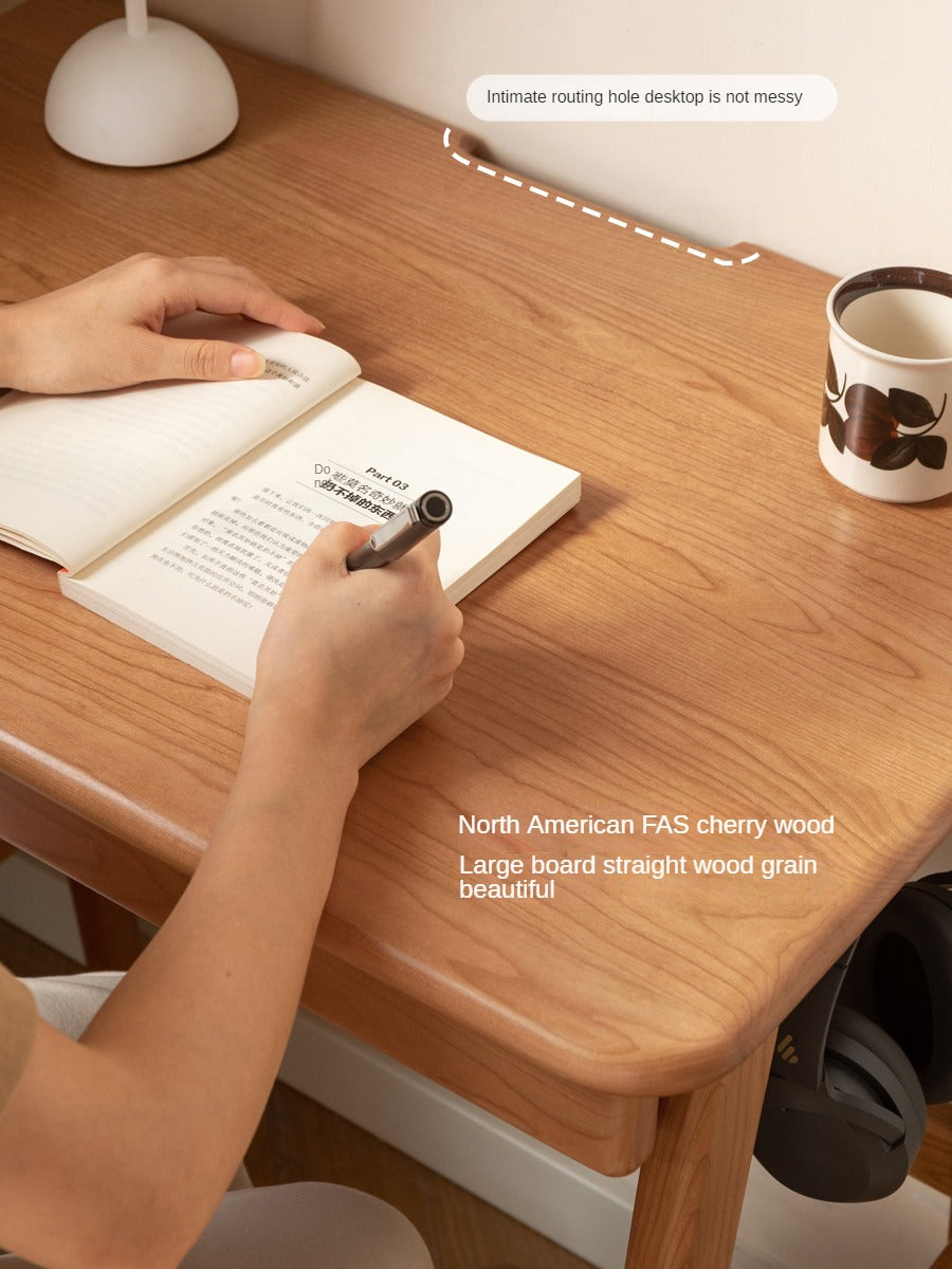 Cherry Solid Wood Desk With Drawers