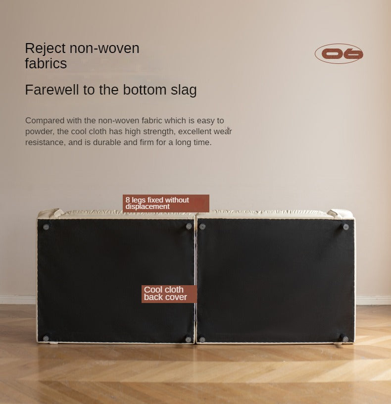 Leather Straight Italian Style Light Luxury Sofa,