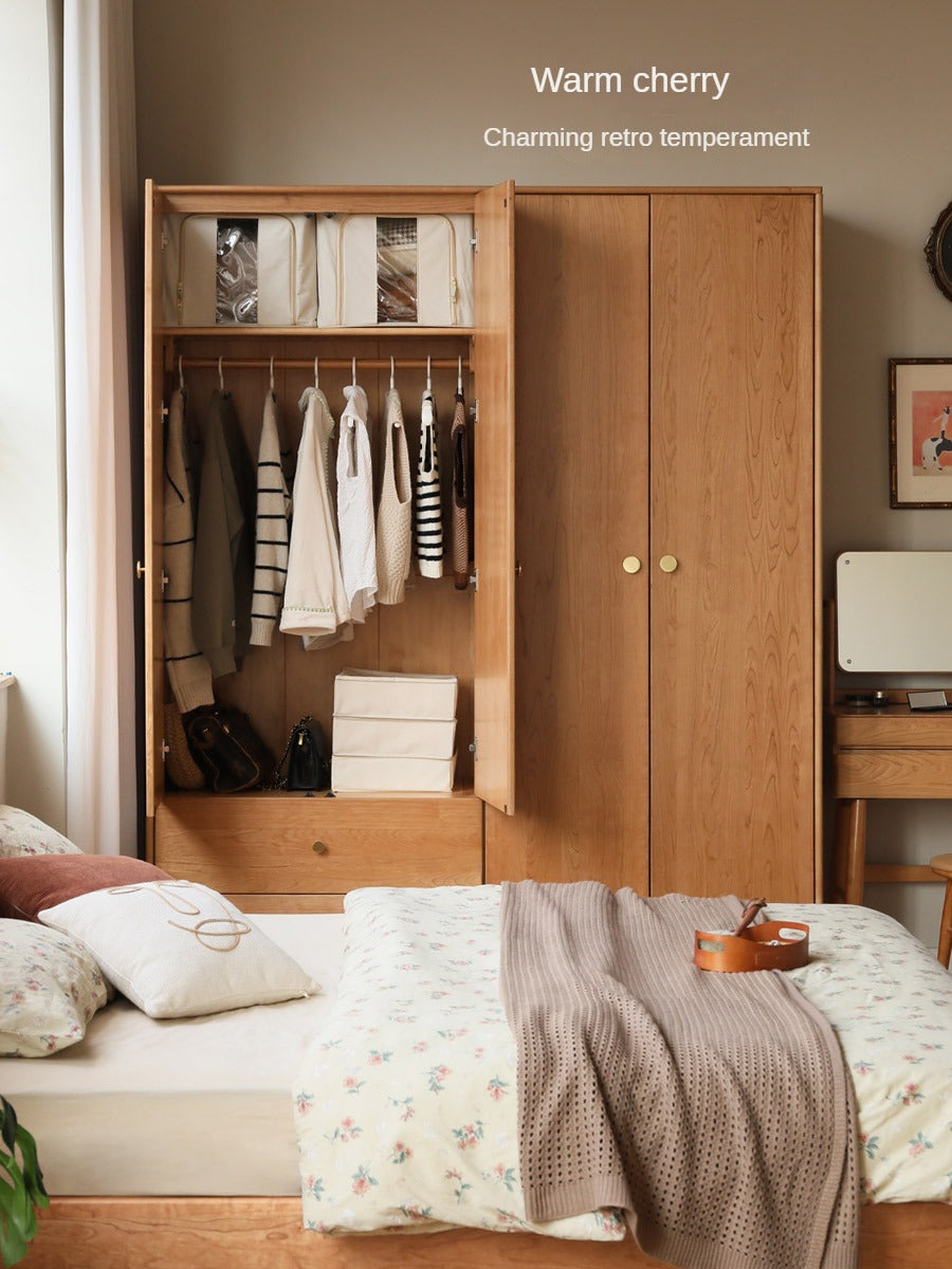 Сherry Solid Wood Exquisite Wardrobe.