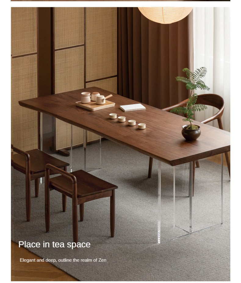 Black Walnut, South American Walnut, Ash Solid Wood, Metal, Acrylic Table Legs