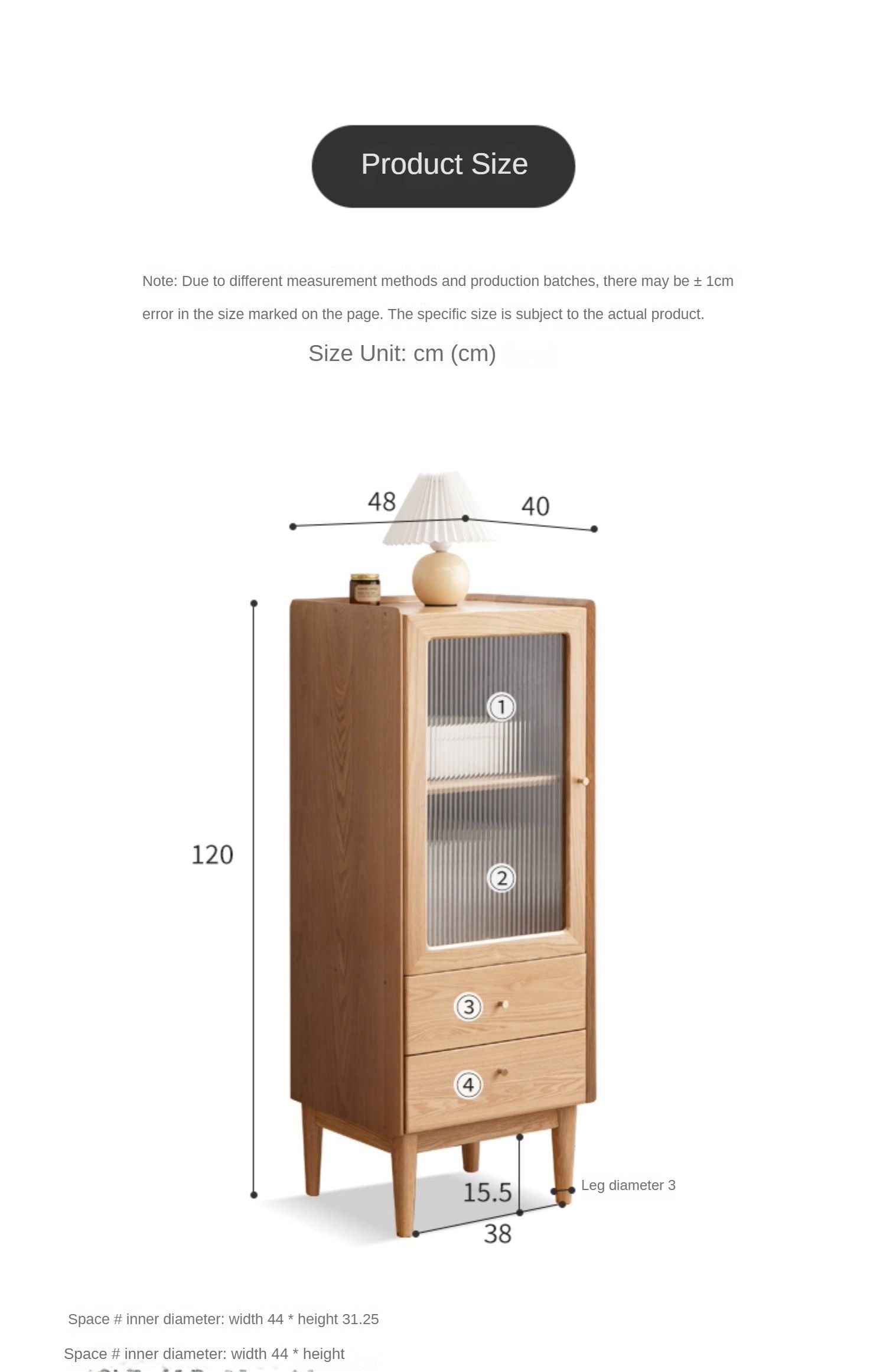 Ash Solid Wood Narrow Side Cabinet