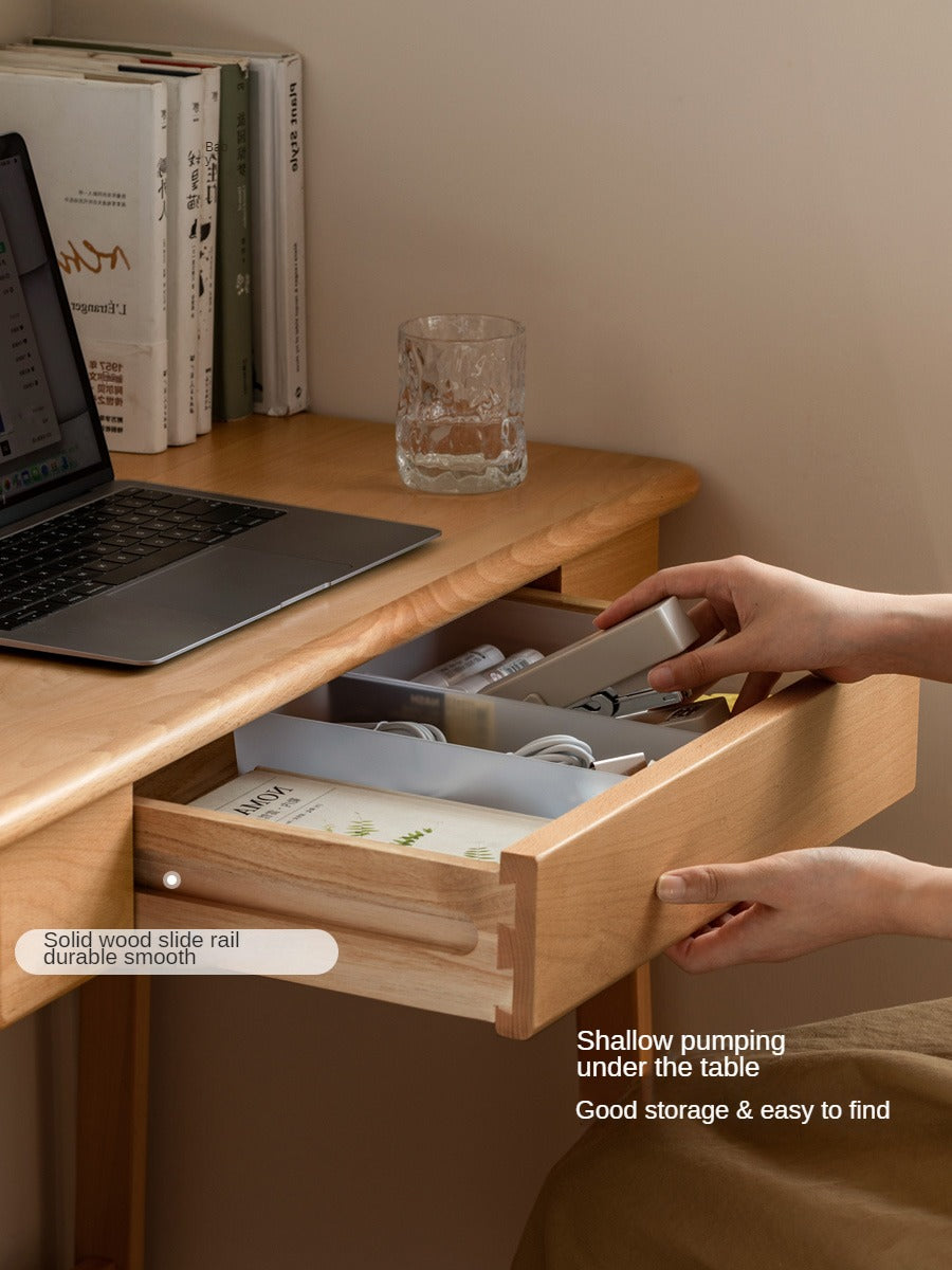 Beech Solid Wood Small Narrow Desk