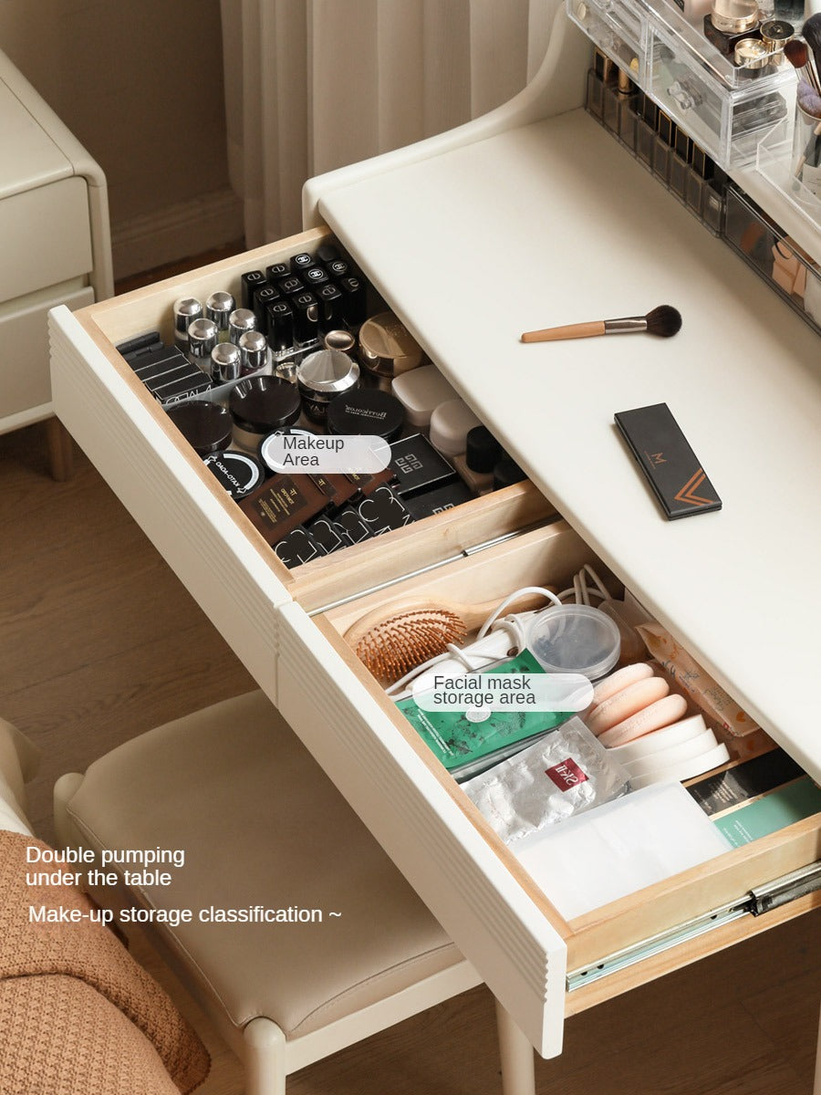 Poplar Solid Wood Cream Style Dressing Table.