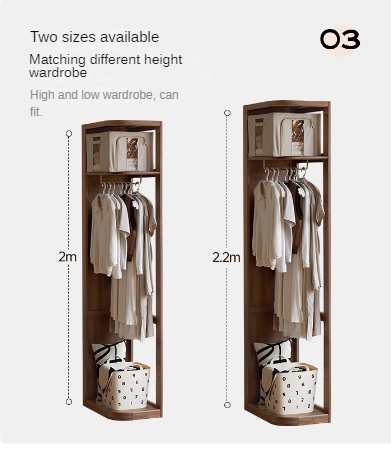 Black Walnut Solid Wood Storage Rack Floor Corner Hanger.