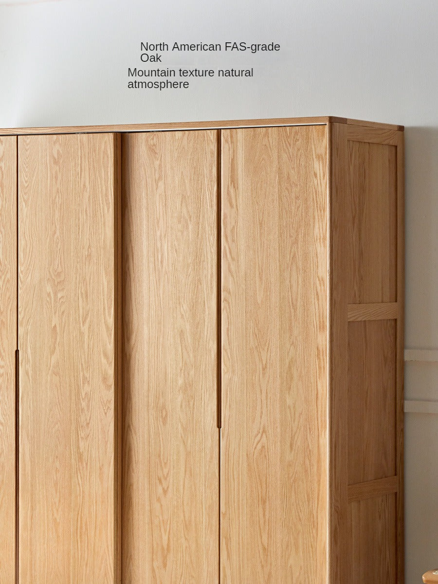 Oak Solid Wood Wardrobe Sliding Door-