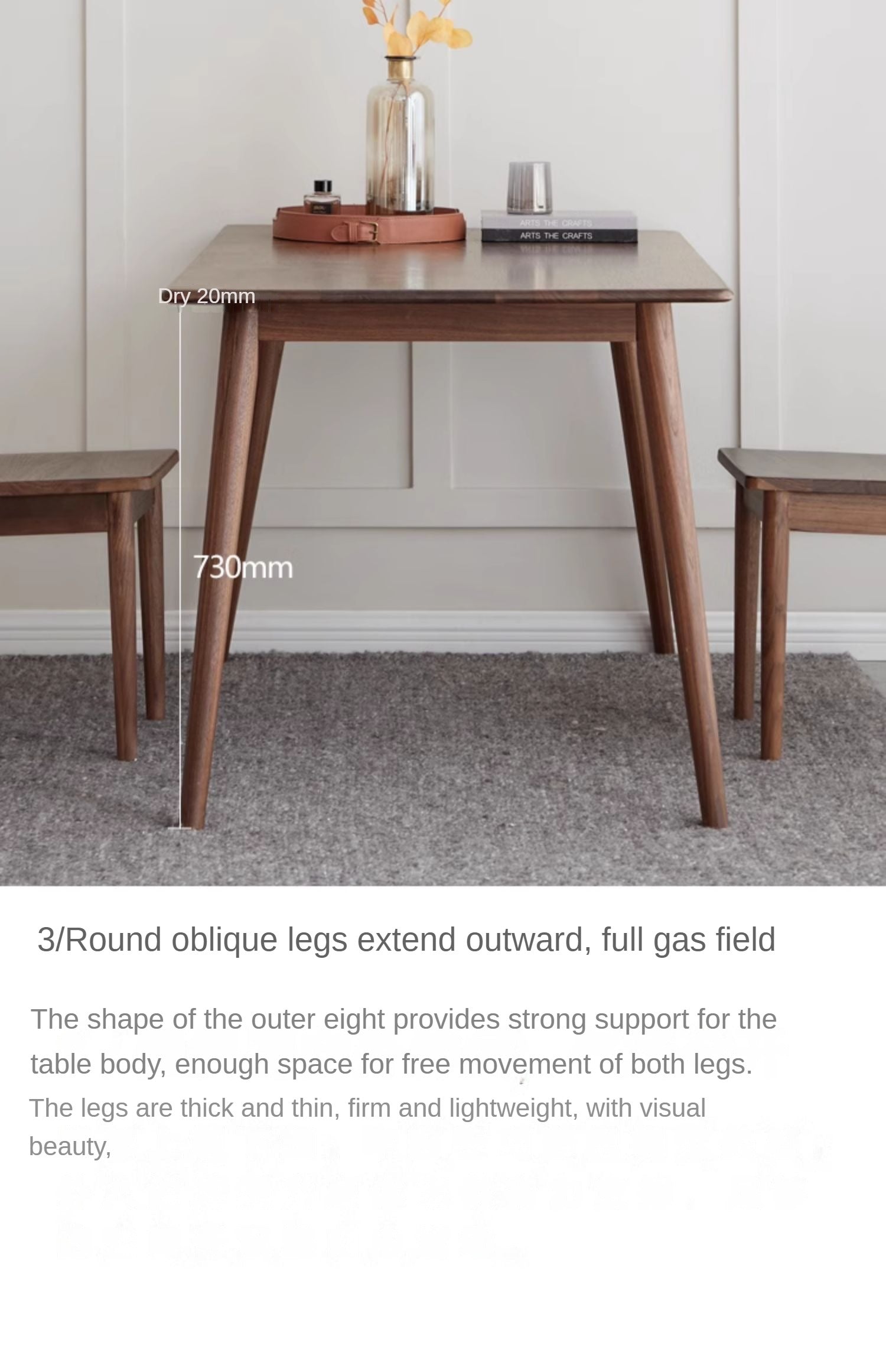 Black Walnut Solid Wood Rectangular Dining Table