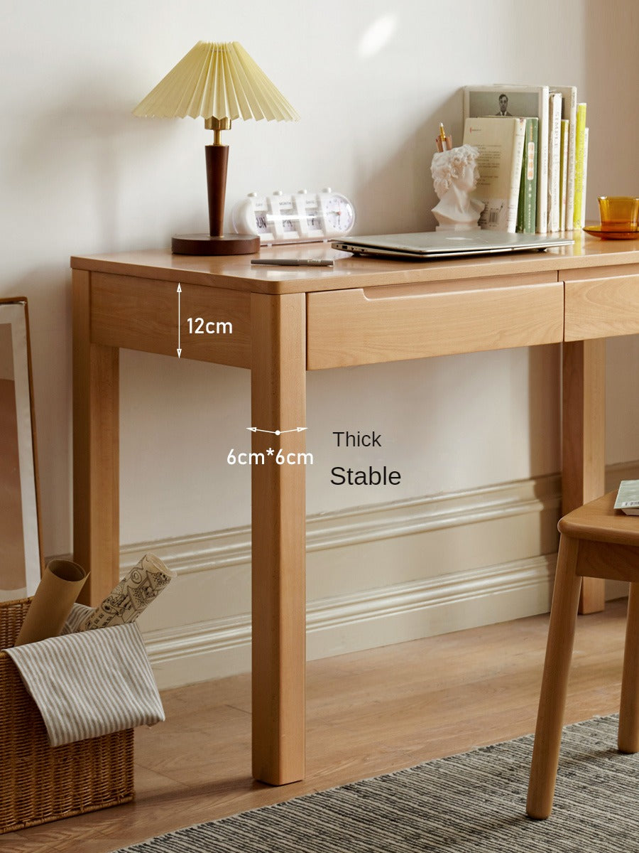 Beech Solid Wood Study Computer Office Desk