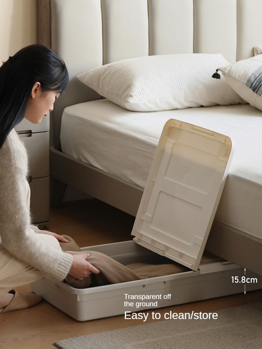 Oak, Poplar Solid Wood Piano Key Bed, Technology Cloth