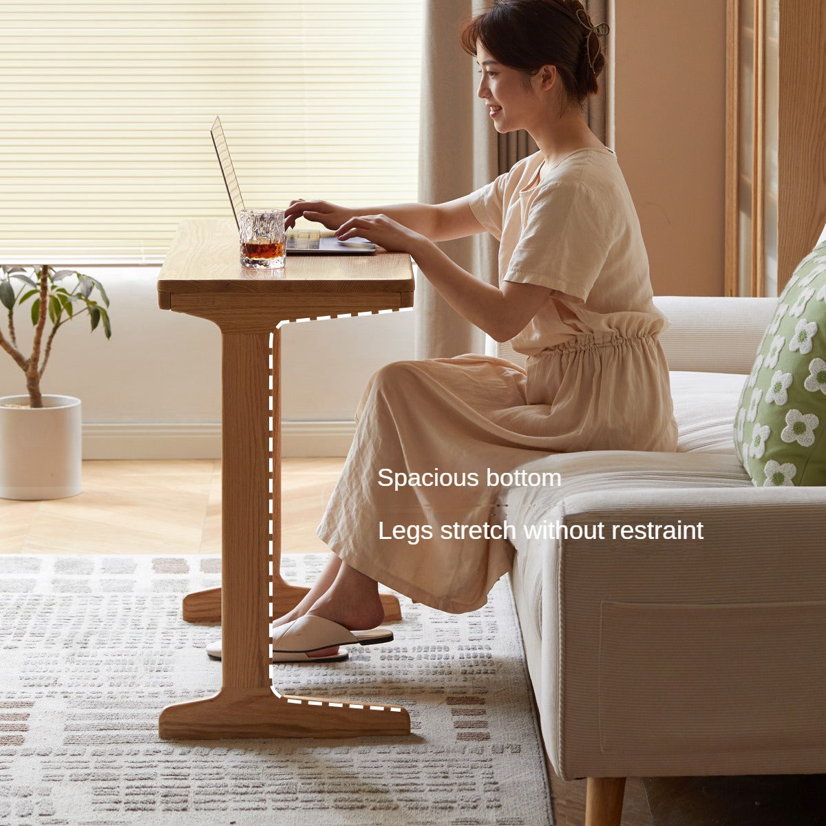 Oak, Cherry Solid Wood Small Office Desk