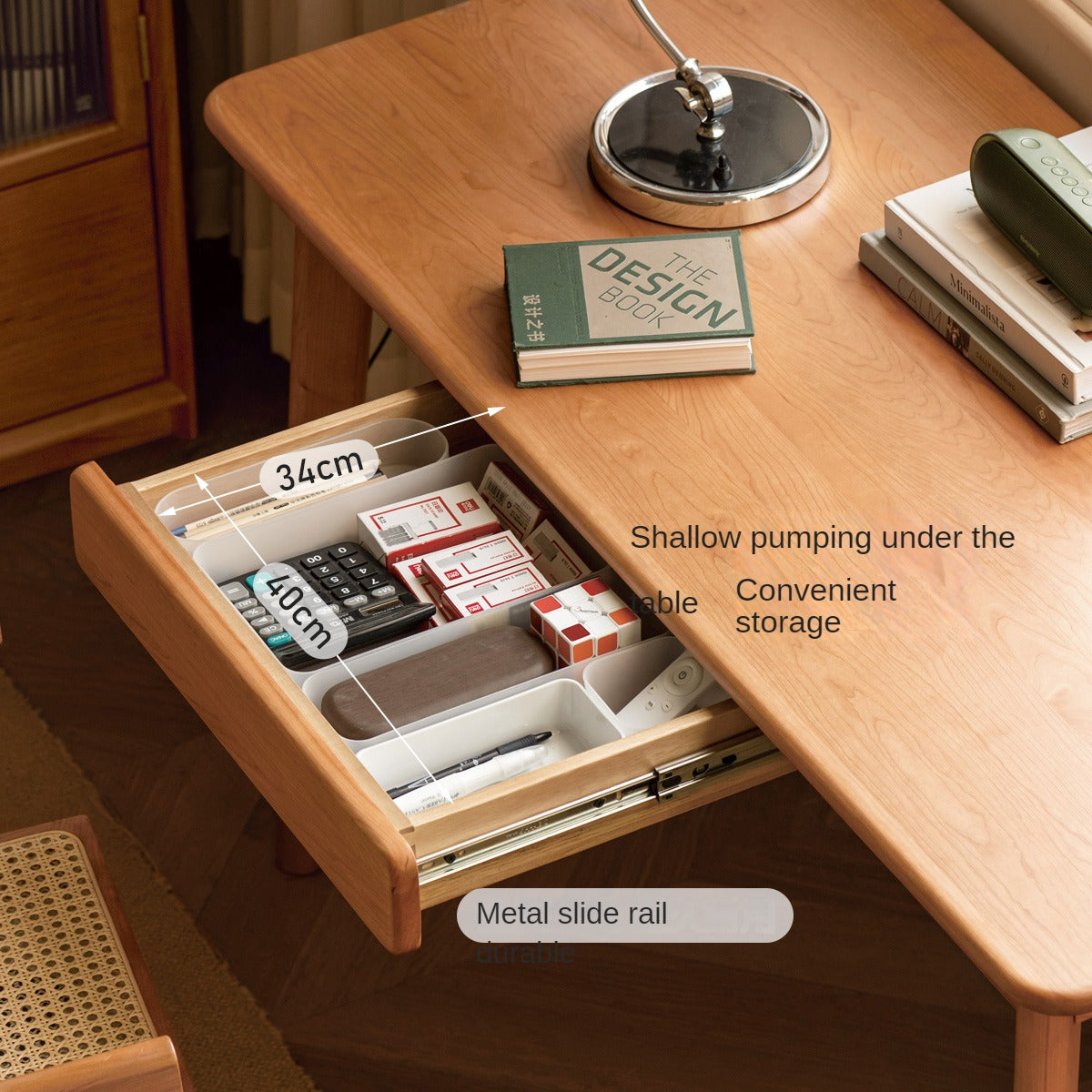 Cherry Wood FAS Grade Office Desk with Drawers