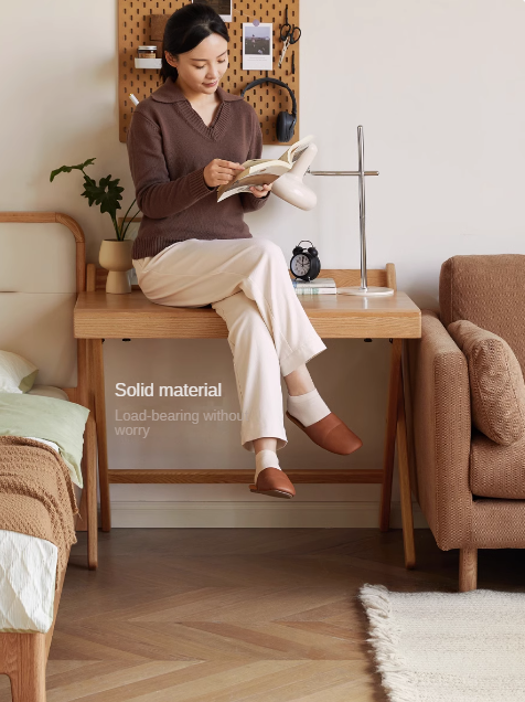 Oak solid wood modern folding table.