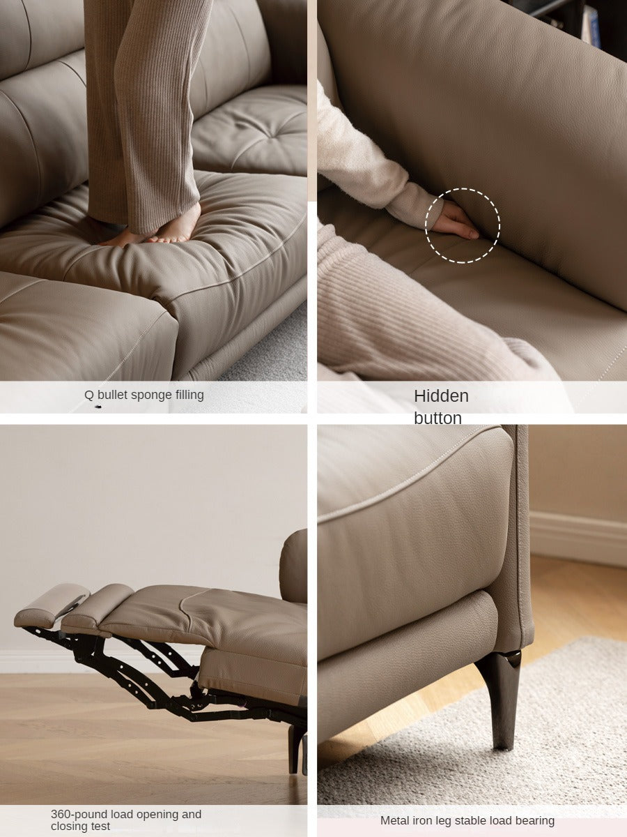First Layer Leather Multifunctional Electric Telescopic Sofa.