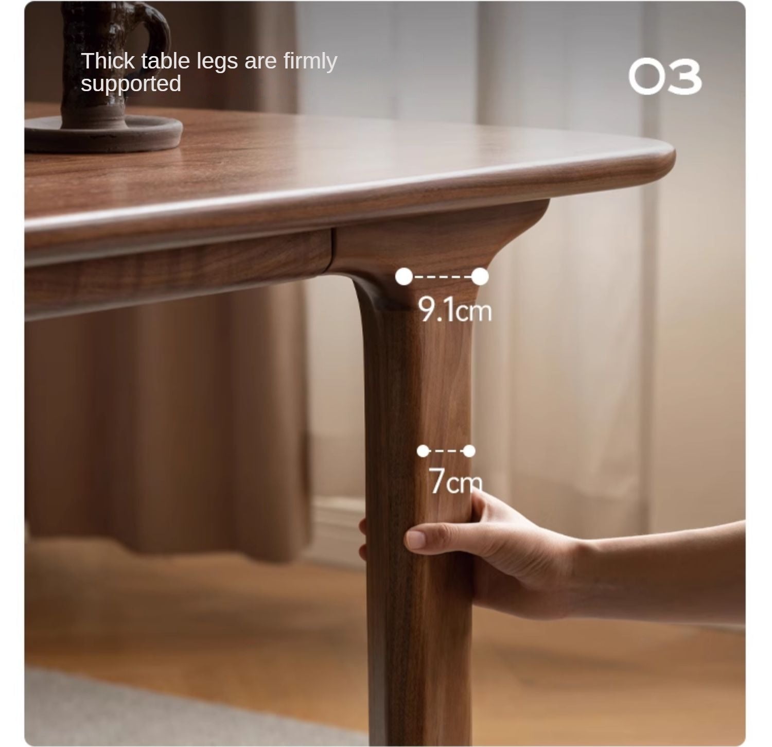 Black Walnut Solid Wood Tea Table Tea Tray Integrated.