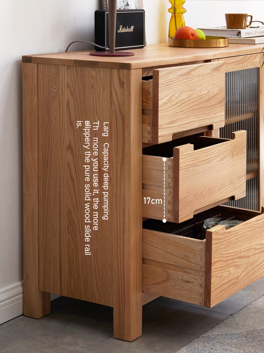 Oak Solid Wood Sideboard Storage Cabinet