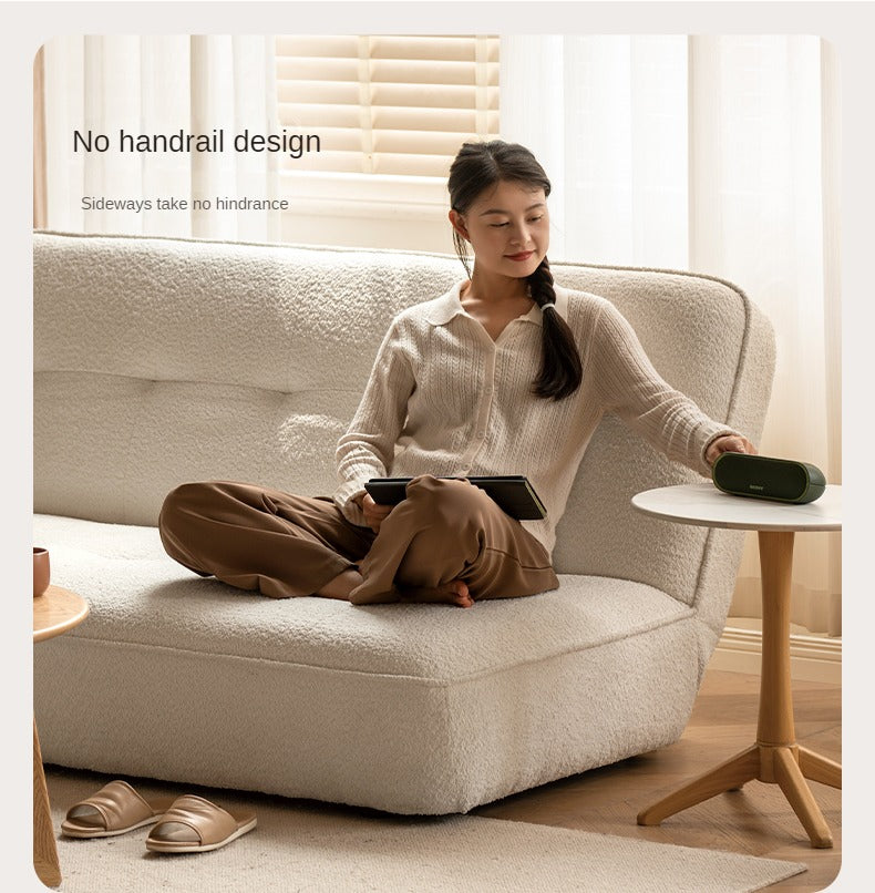 Fabric Sofa White Cream Style Sitting and Sleeping Sofa.