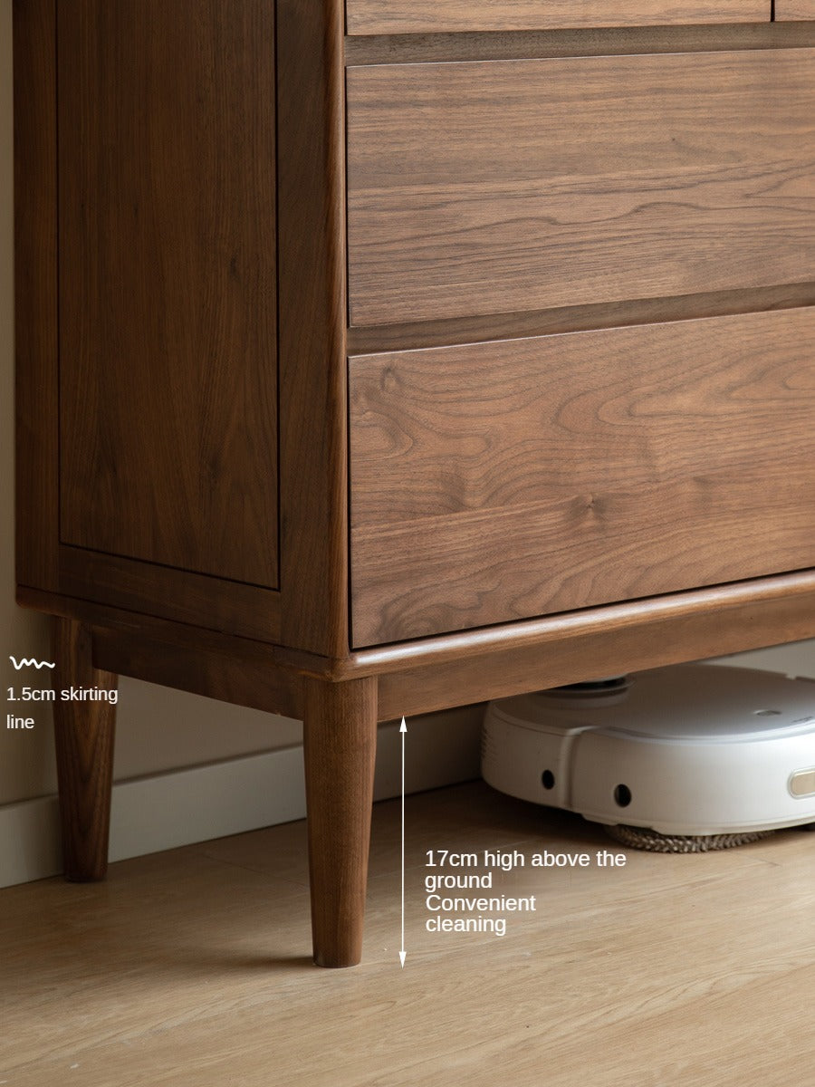 Black Walnut, Ash Solid Wood Chest of Drawers