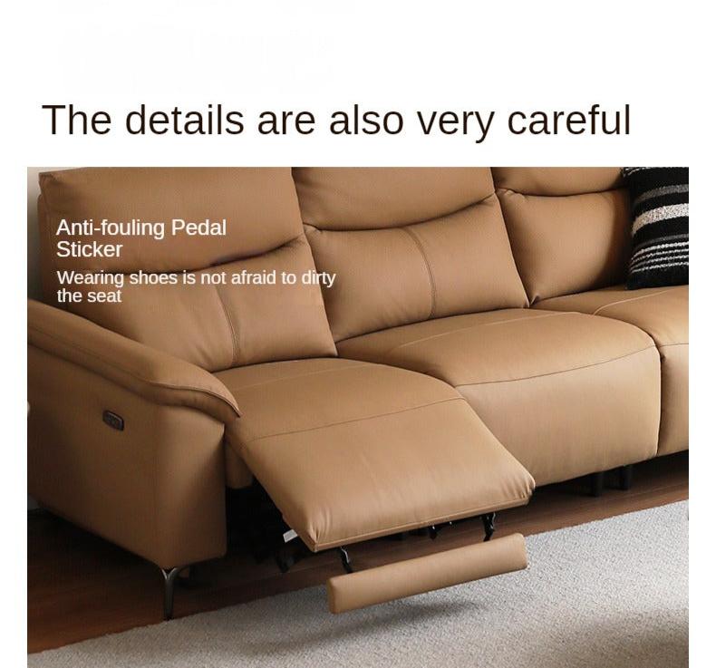 Leather Electric Head Layer Leather Adjustable Function Sofa.