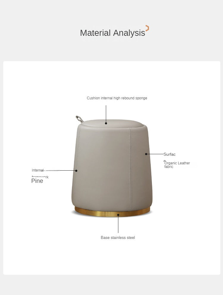 Light luxury organic leather makeup stool "