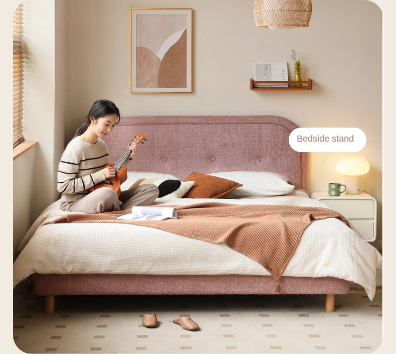 Fabric Pink Bed French Style