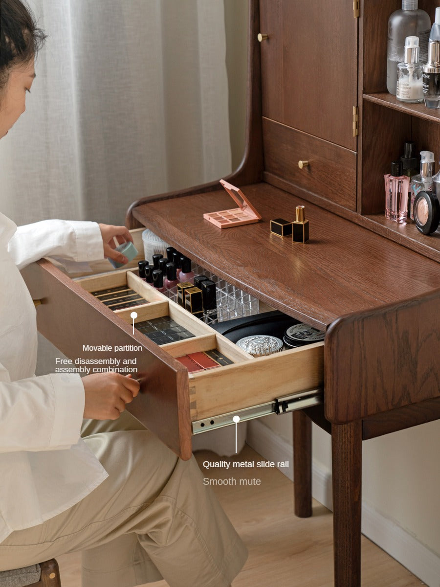 Oak Solid Wood Nordic Vanity Table.