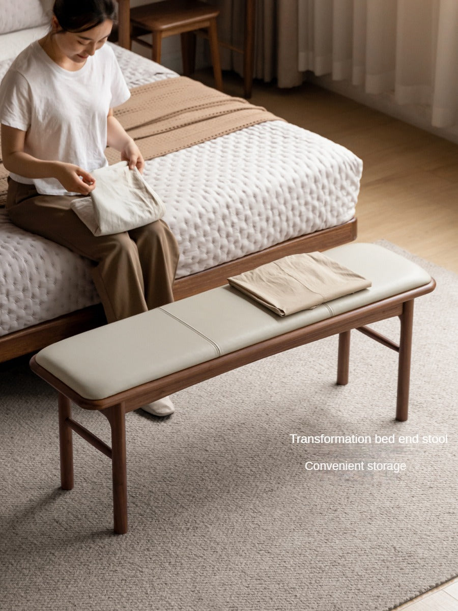 Black Walnut, Oak Solid Wood bench, Tea Stool