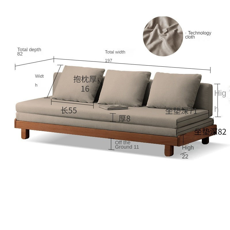 Oak, Beech solid wood sofa bed+