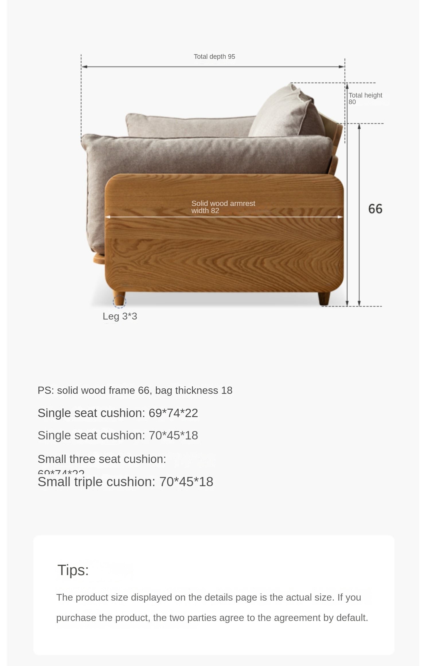 Oak, Ash Solid Wood Sofa Genuine Leather, Fabric.