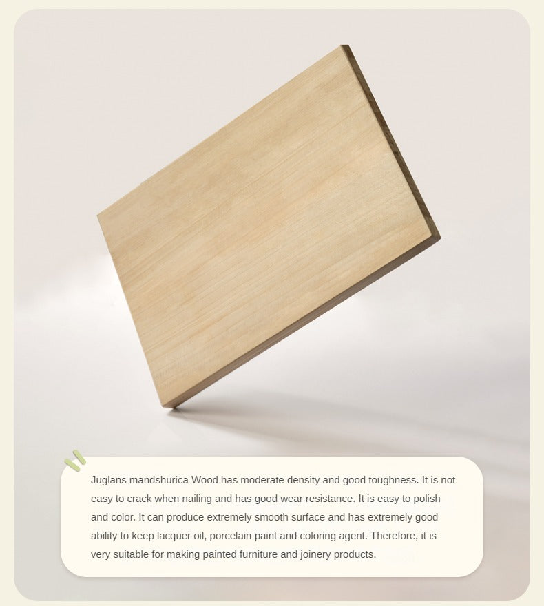 Poplar Solid Wood TV Cabinet Floor Cabinet Cream Style,