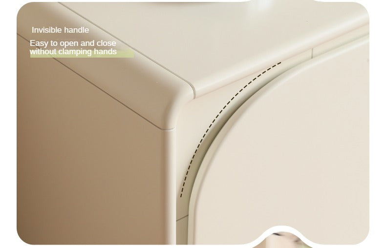 Poplar Solid Wood TV Cabinet Cream Style Floor Cabinet.