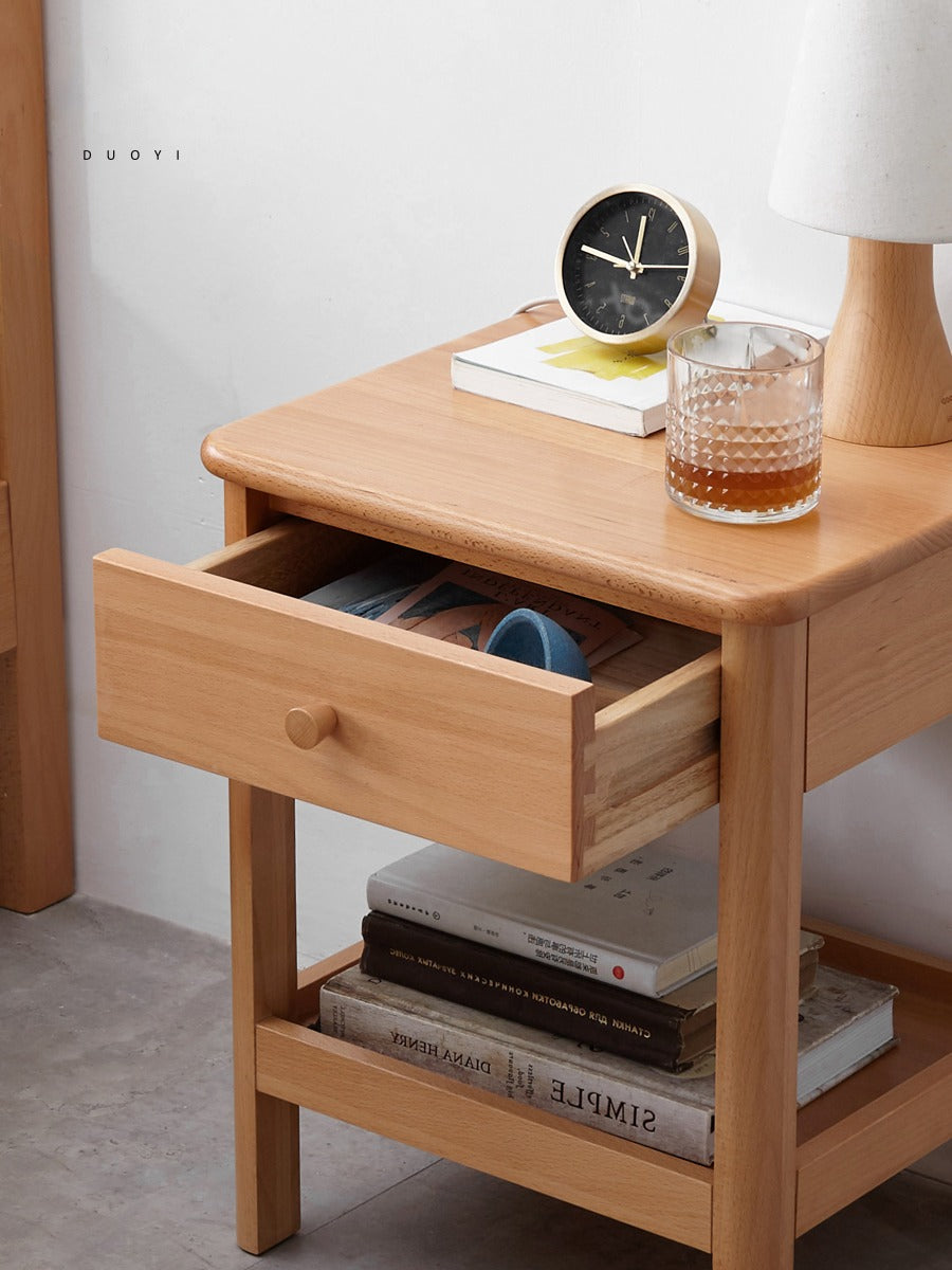 Beech Solid Wood Nightstand.