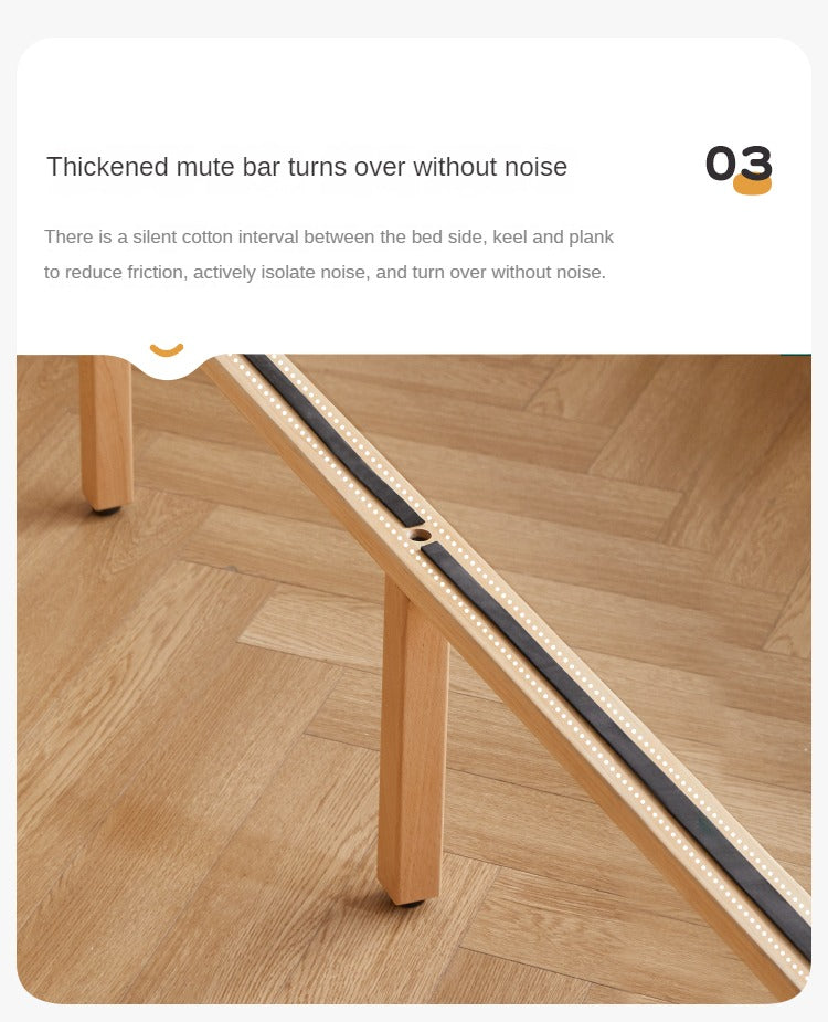 European Beech solid wood platform bed, headboard-free bed with drawer box bed.