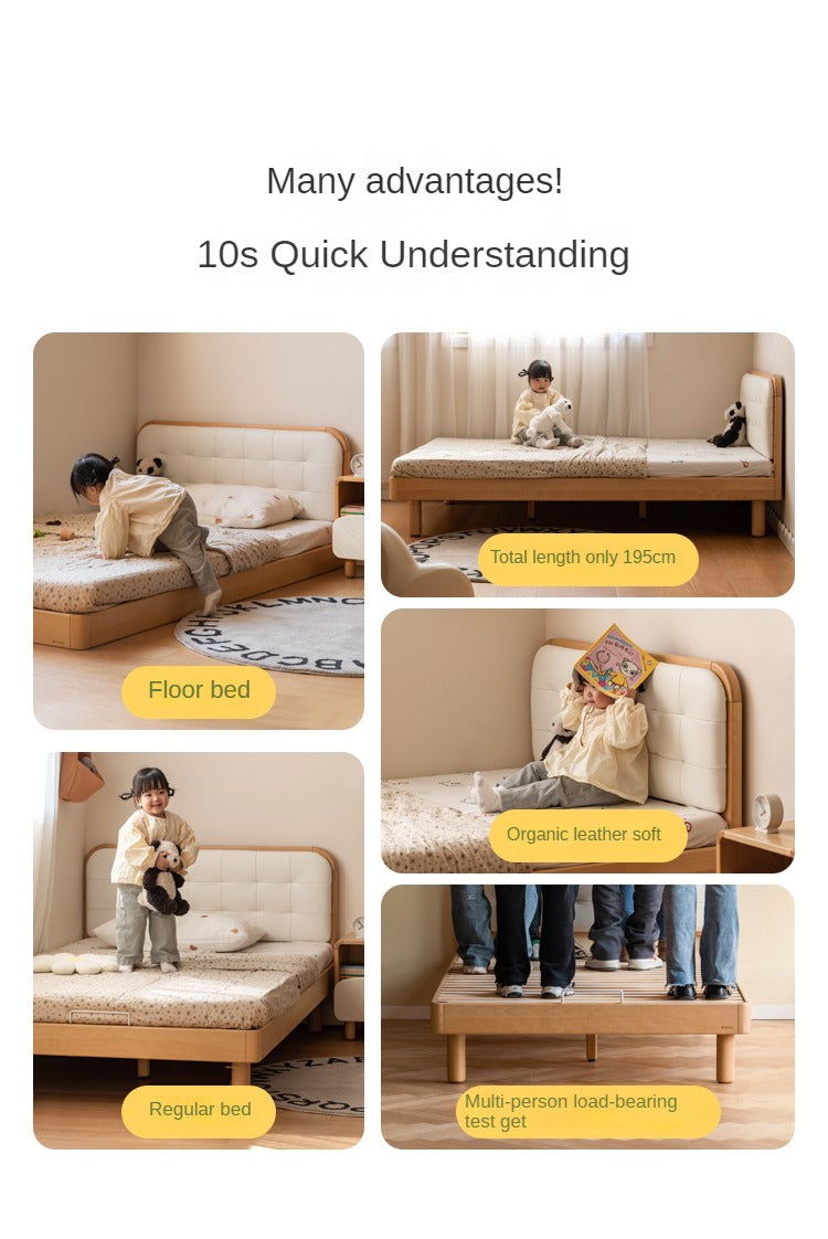 Rubberwood, Beech Solid Wood Children's Soft Bed