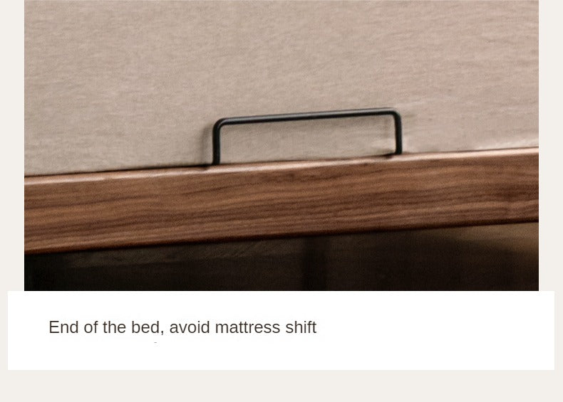 Black Walnut, Oak Solid Wood platform bed, headboard-free Suspended Bed