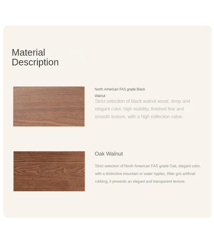 North American Black Walnut, Oak Technical Cloth Organic Leather Soft Suspended Bed