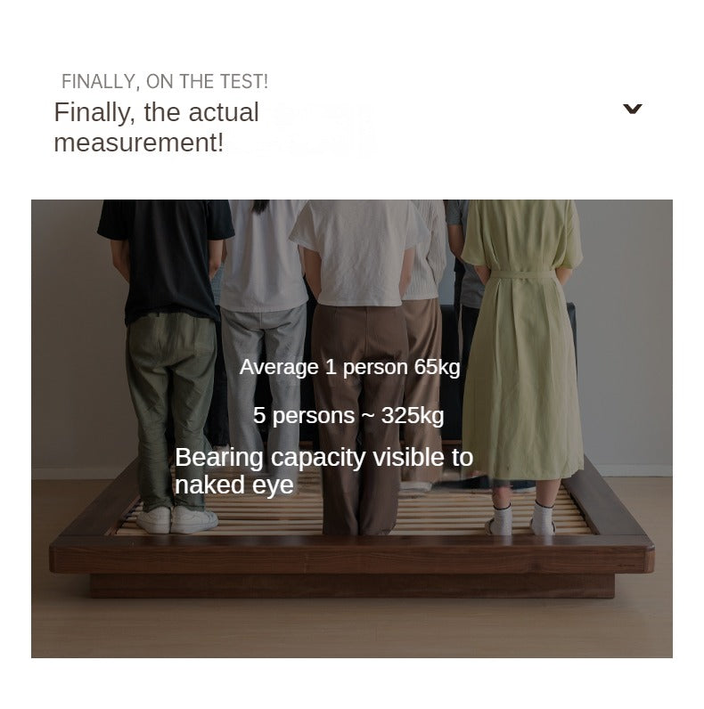 Black Walnut Solid Wood Leather Soft Suspended Bed