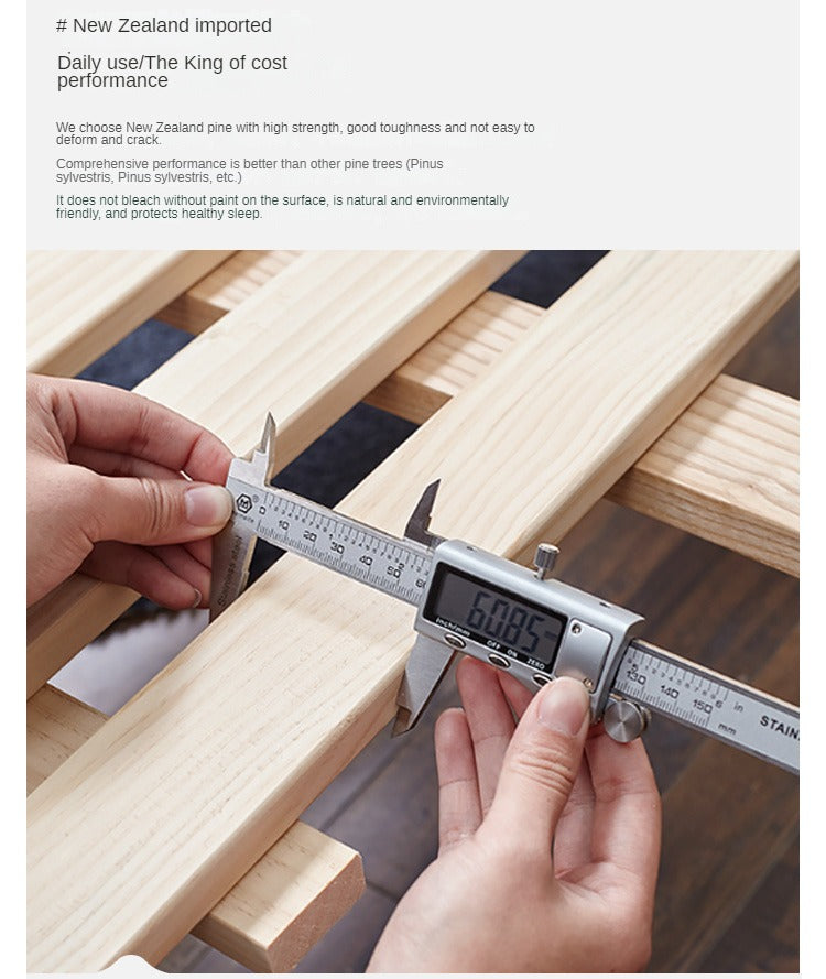 Ash Solid Wood Genuine Leather, Technical Cloth Box Storage Bed