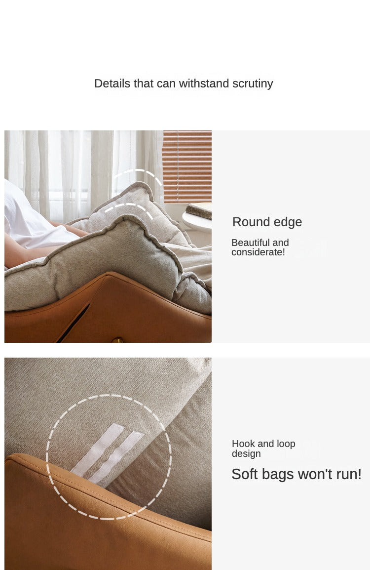 Leather Technology Cloth Lounge Eggshell Armchair