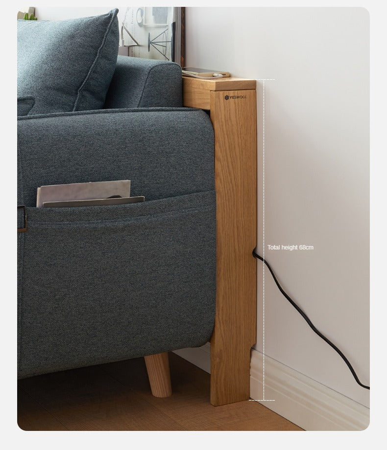 Oak Solid Wood Sofa Rear Storage Modern Wall Shelf