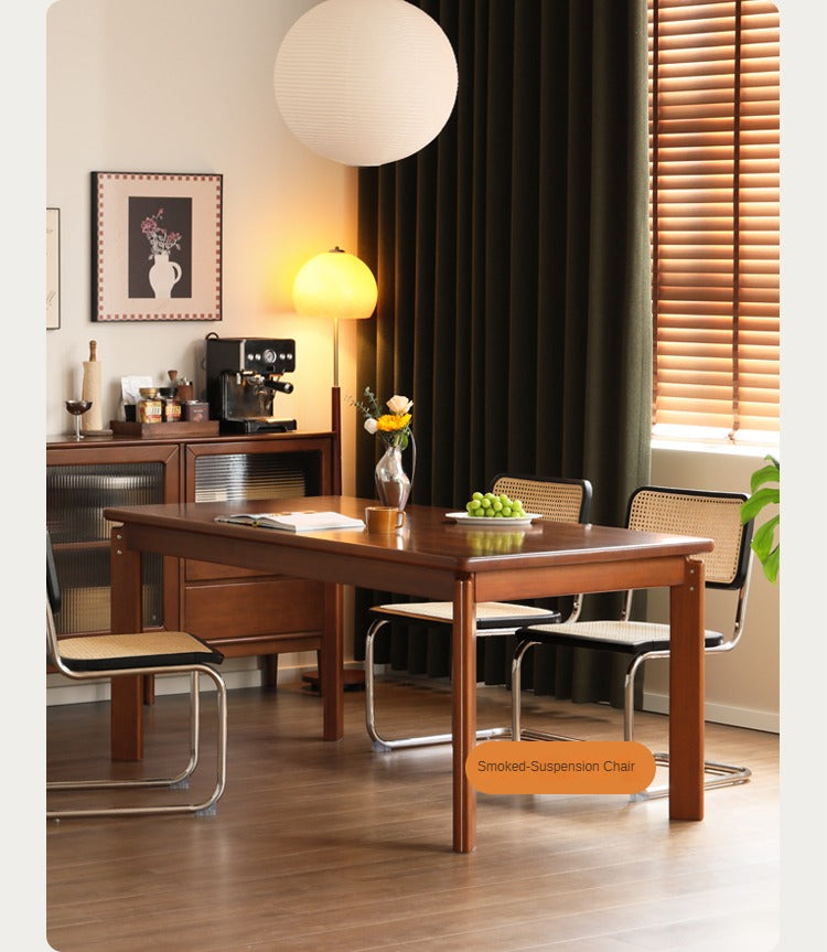 Poplar Solid Wood Retro Large Board Dining Table