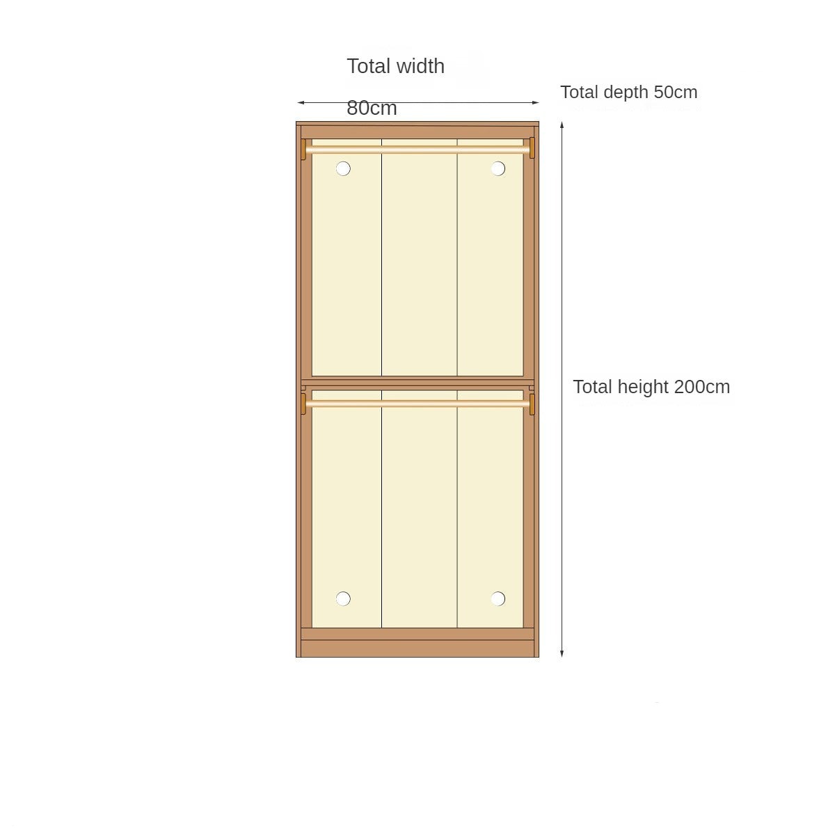 Oak Solid Wood Narrow Wardrobe.