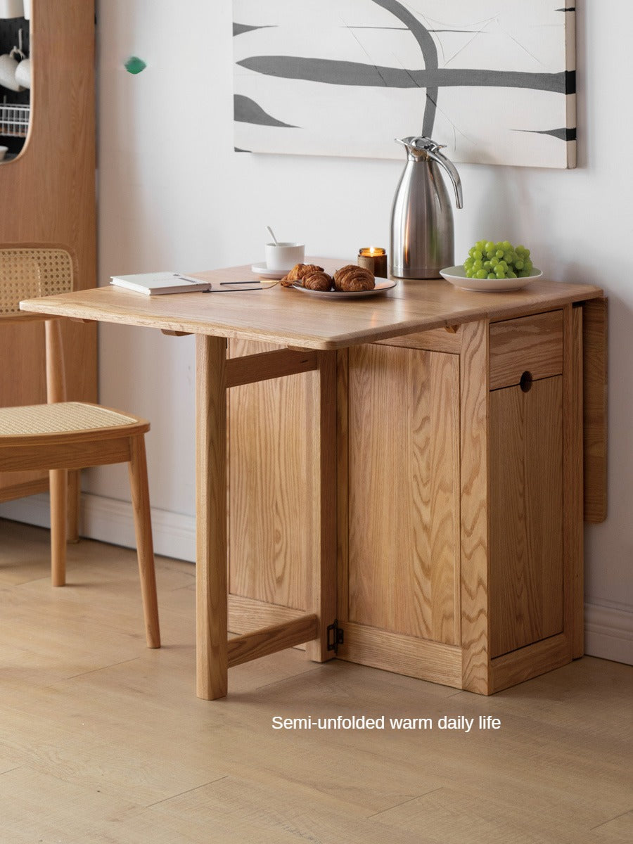 Ash, Oak Solid Wood Folding Dining Table