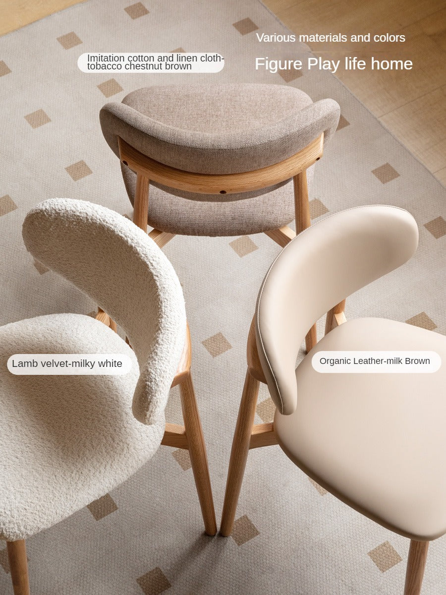 4 pcs set Black Walnut, Ash, Oak Solid Wood Lamb Velvet Cloud Cotton Dining Chair