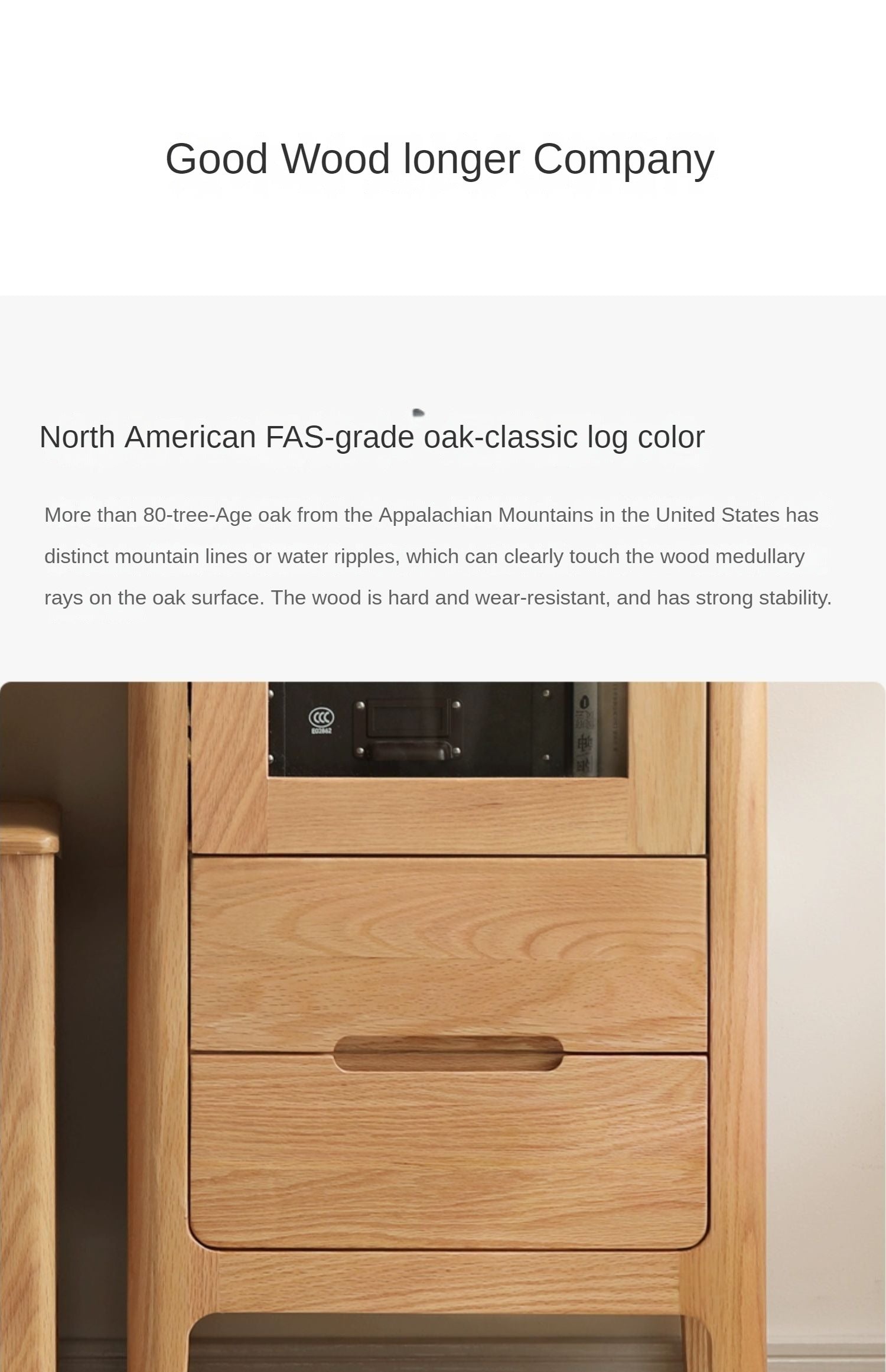Oak Solid Wood Nordic Side Cabinet