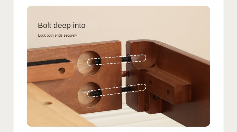 Poplar solid wood retro edge bed