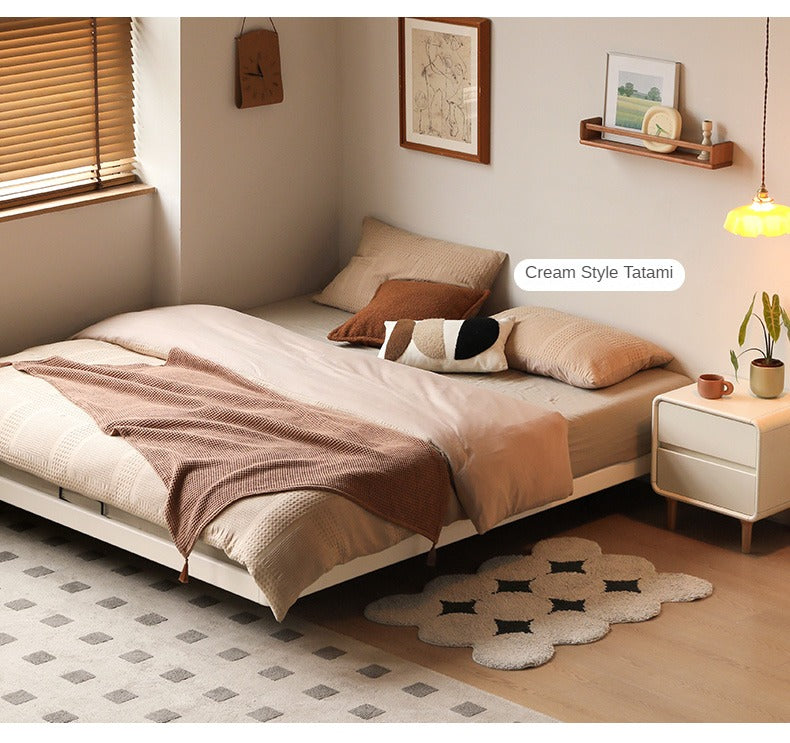 Oak Solid Wood Bed Simple platform bed, headboard-free bed