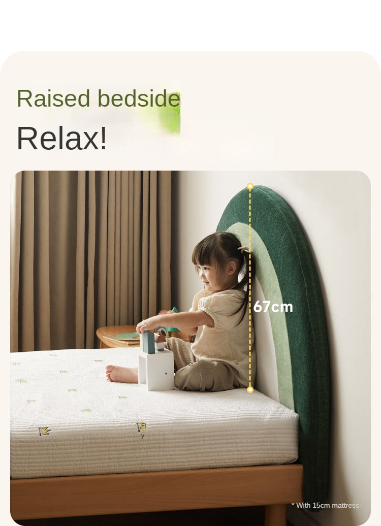 Beech Solid Wood Children's Rainbow Montessori Platform Bed.