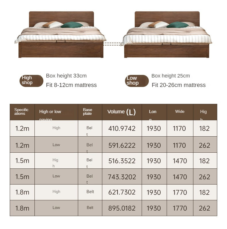 North American black walnut solid wood light luxury box bed