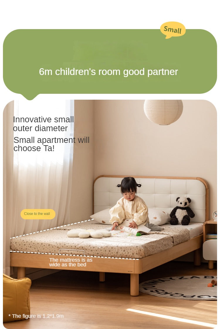 Rubberwood, Beech Solid Wood Children's Soft Bed